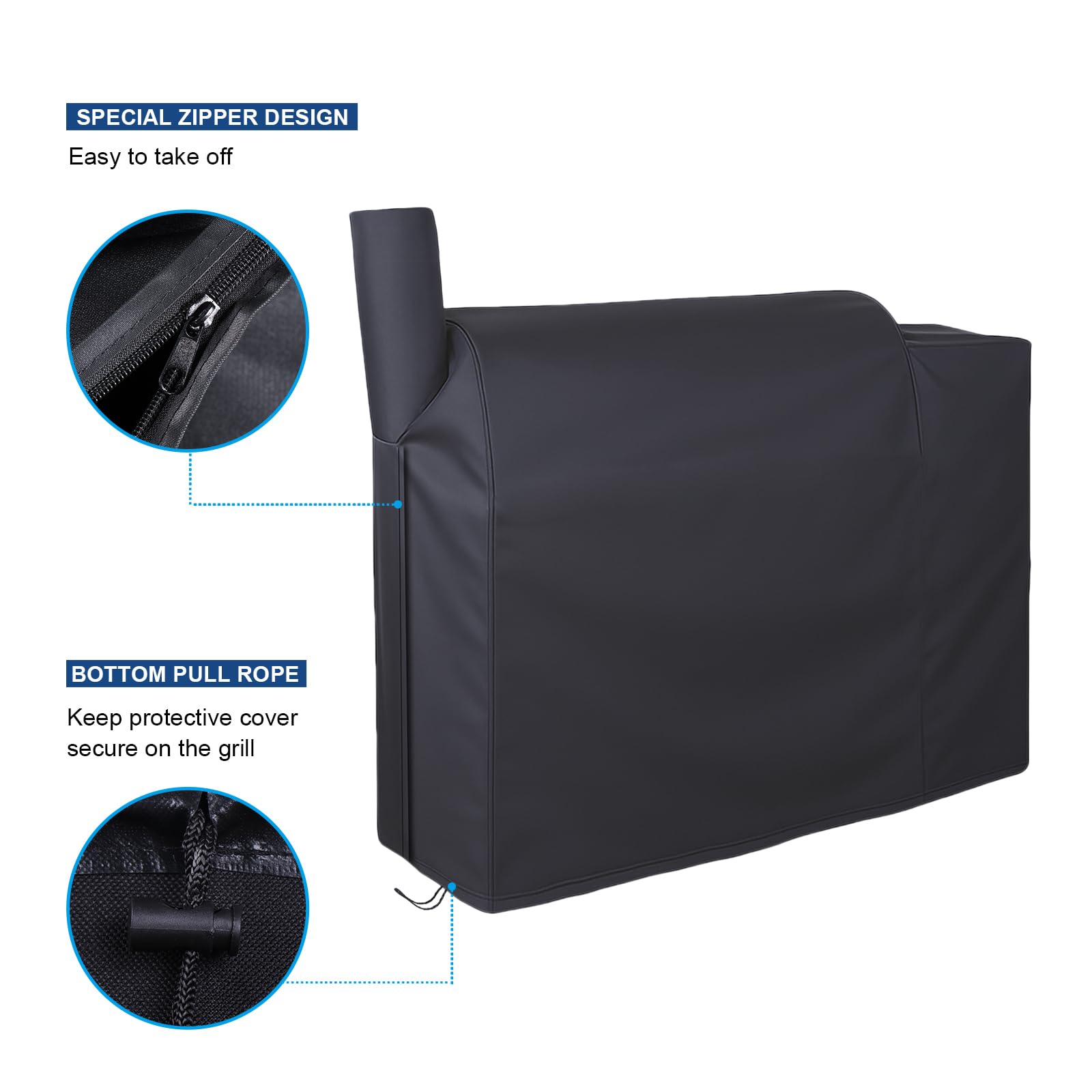 BEOTBRMI waterproof grill cover with sealed seams shields against rain.