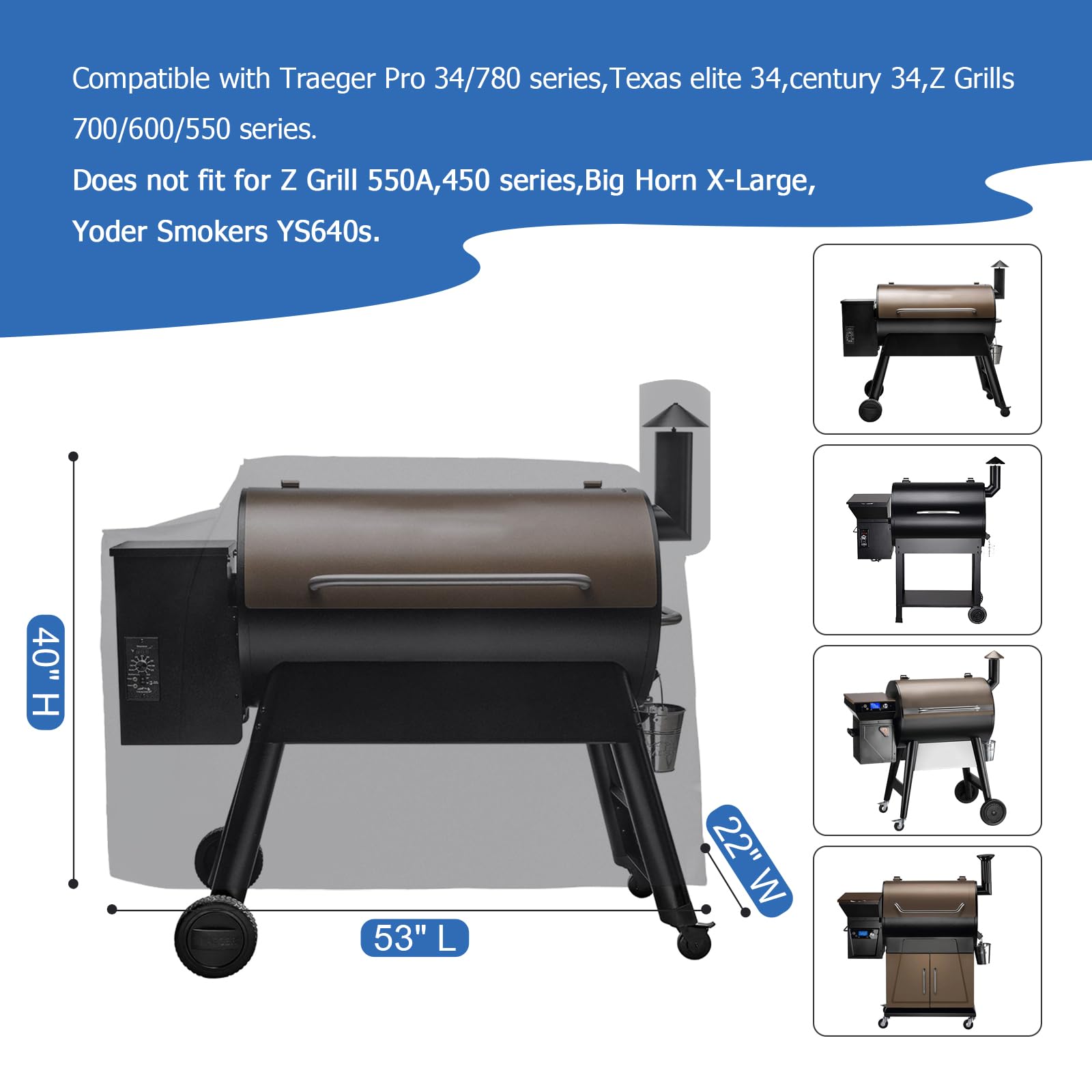 BEOTBRMI 600D tear-resistant fabric guards your grill during all-season use.