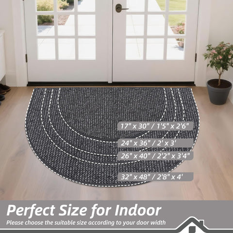 BEQHAUSE Charcoal entrance rug with non-slip backing stays in place