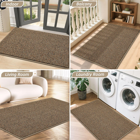 BEQHAUSE Dirt Trapper Door Mat durable polypropylene improves longevity.