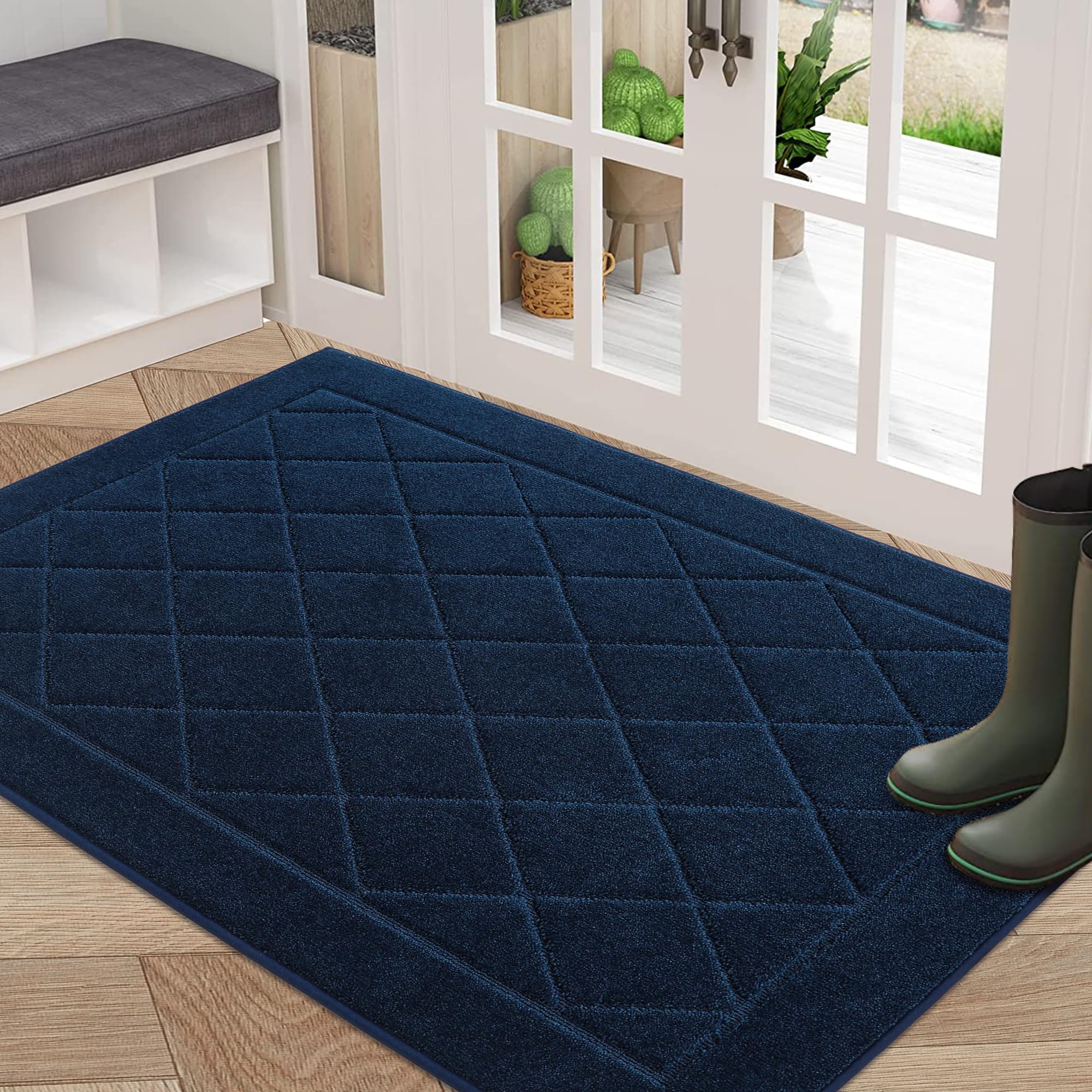BEQHAUSE Dirt Trapper Door Mat 32x48 traps dirt and absorbs moisture at the entry.