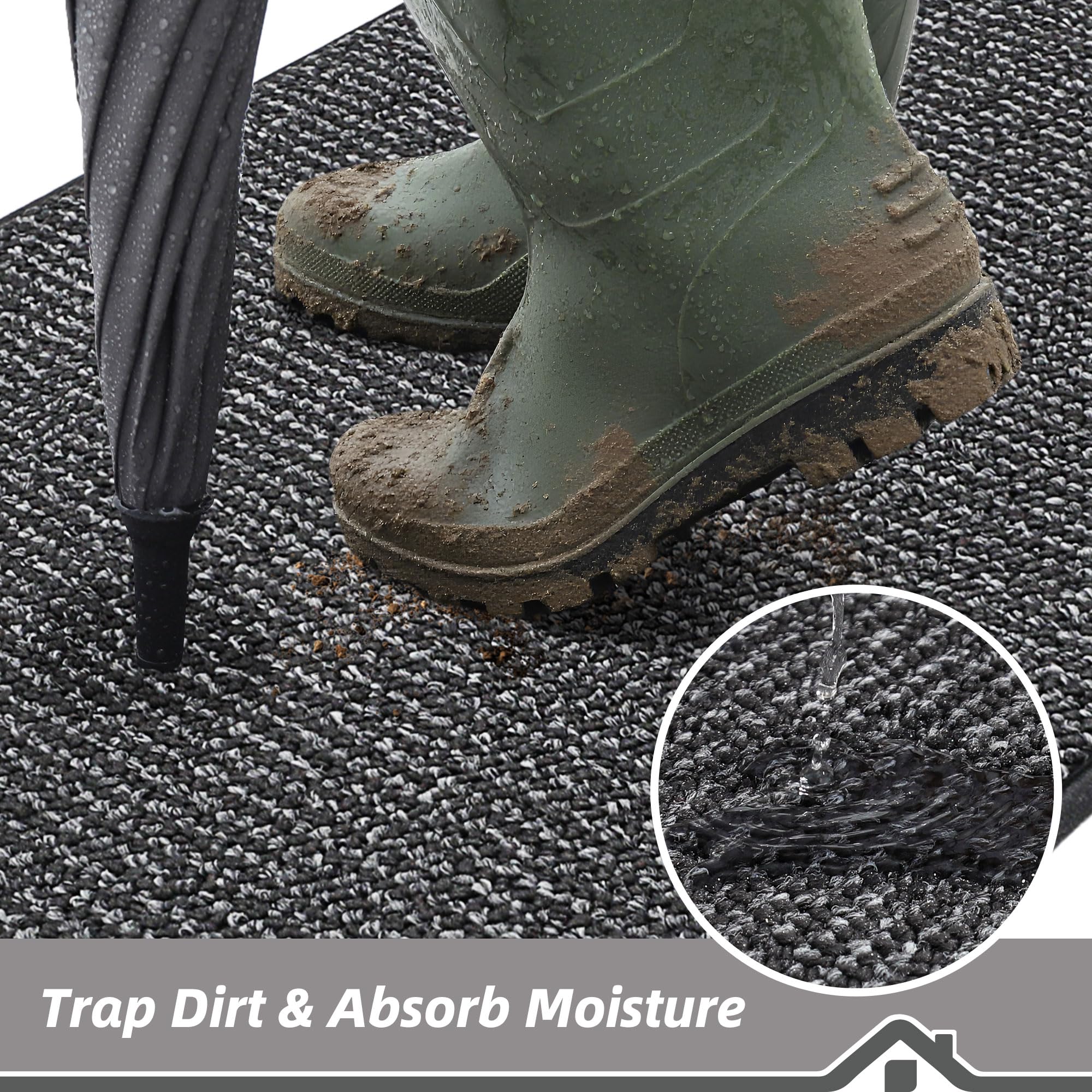 BEQHAUSE Dirt Trapper Door Mat dense yarn detail highlights stain resistance