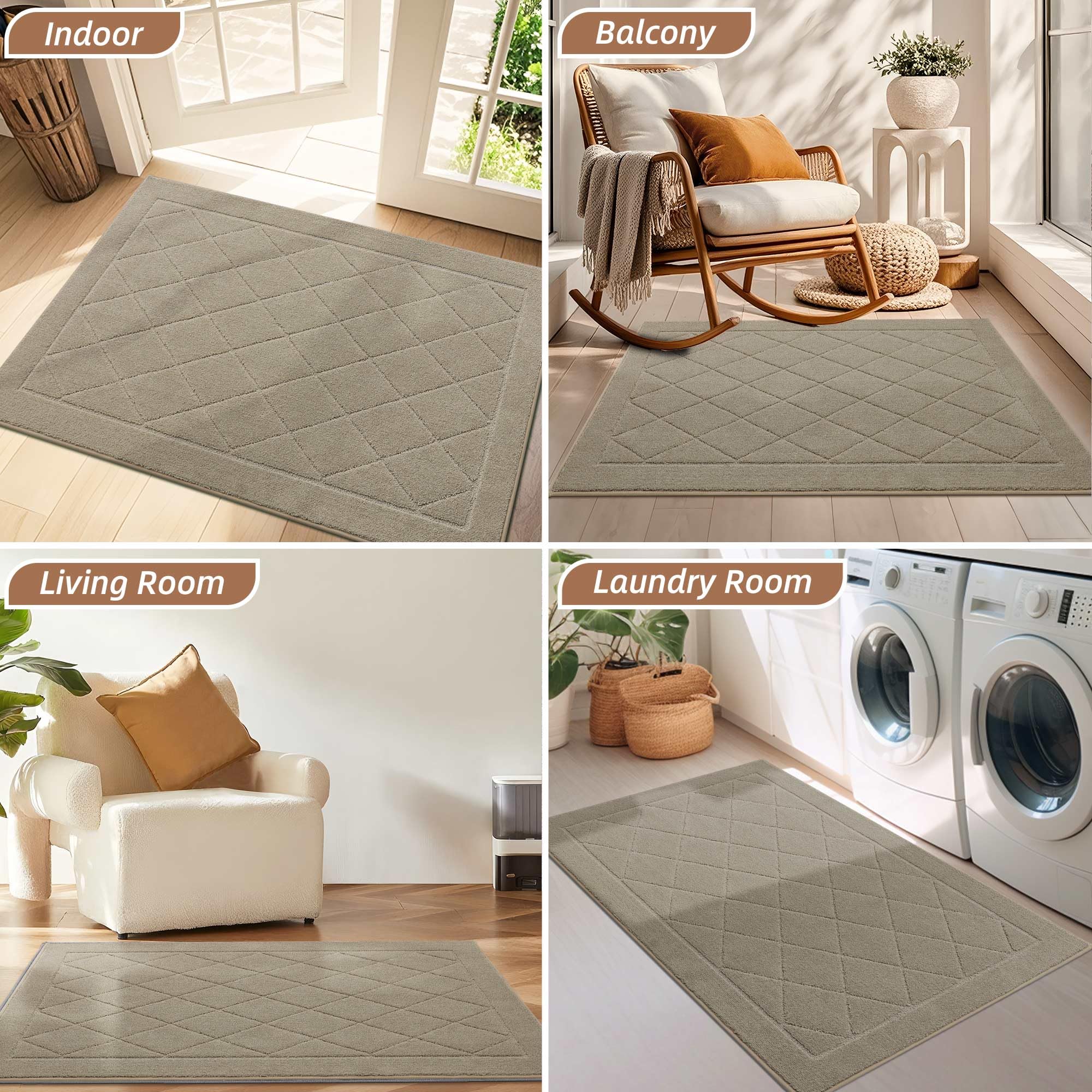 BEQHAUSE Dirt Trapper mat features durable edges and weather-ready design