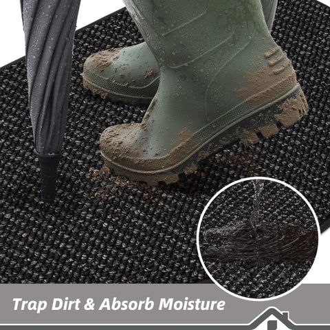 BEQHAUSE Dirt Trapper Door Mat fits an entryway and catches dirt from shoes