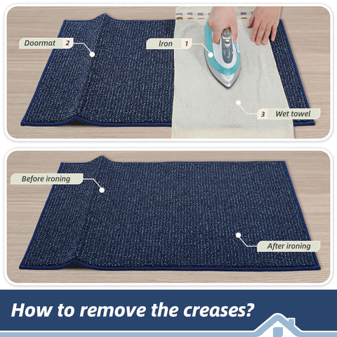 Creases from shipping on BEQHAUSE Dirt Trapper mat relaxing with use