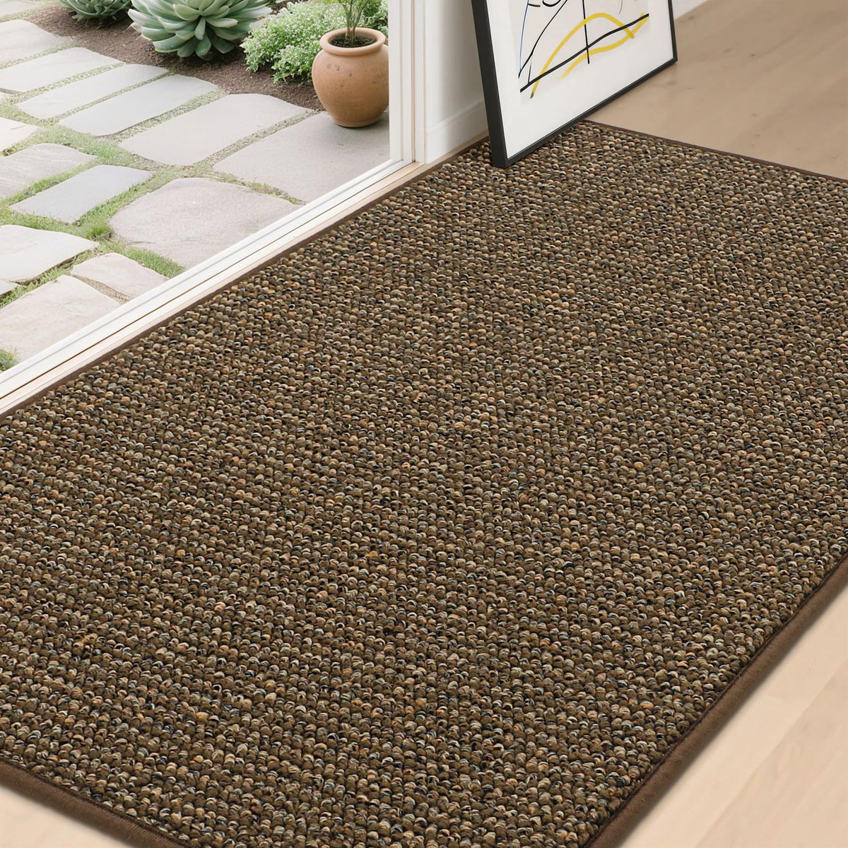 BEQHAUSE Dirt Trapper Door Mat front door captures dirt and moisture with a secure non-slip surface