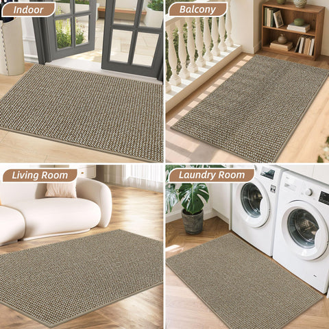 BEQHAUSE Dirt Trapper Door Mat front door placement reduces tracked dirt across floors.