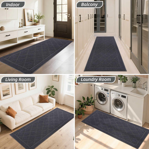 BEQHAUSE Dirt Trapper Door Mat front entrance helps curb mud tracking.