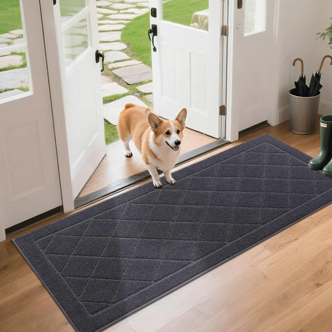 BEQHAUSE Dirt Trapper Door Mat front view showing absorbent fibers trap dirt at the entry.