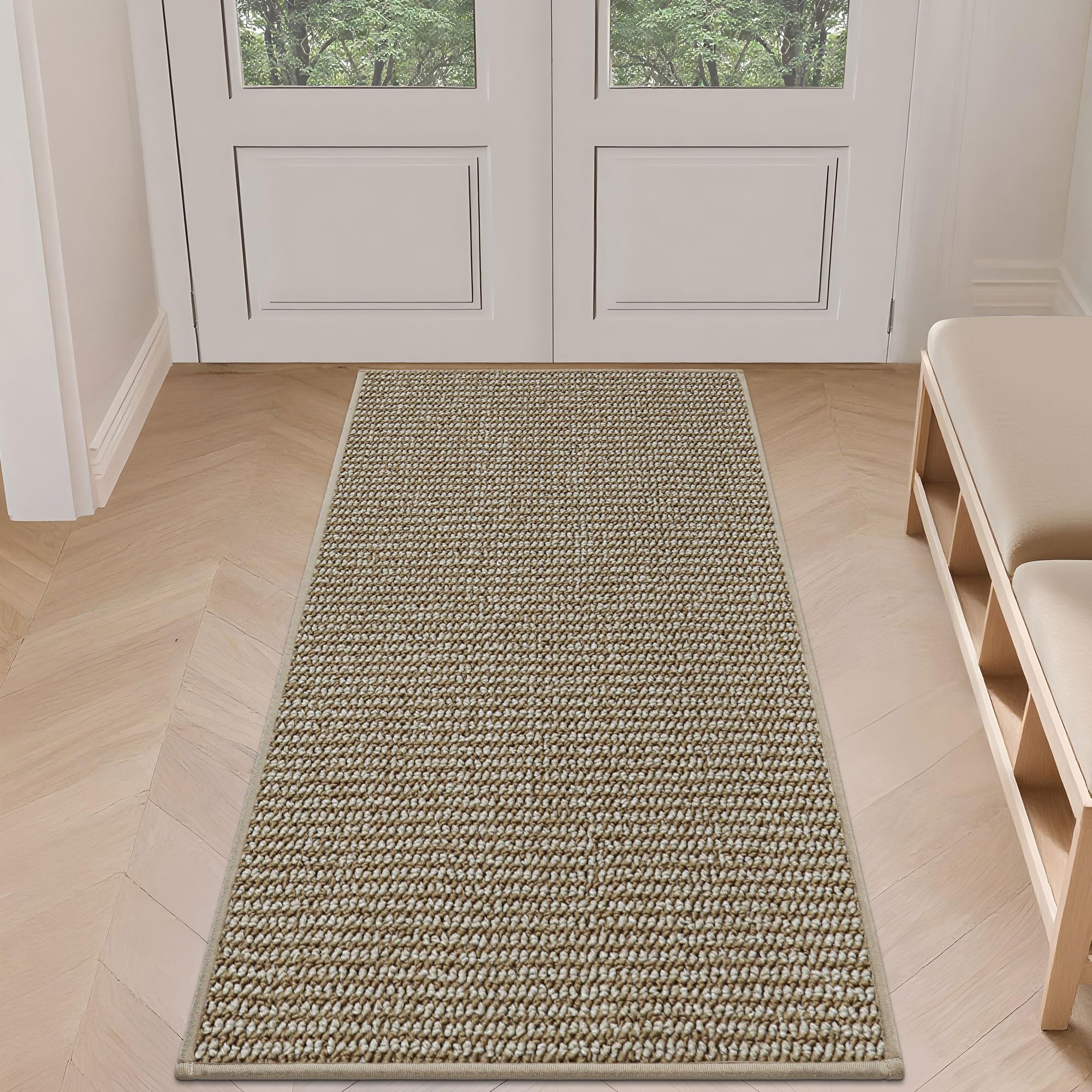 BEQHAUSE Dirt Trapper door mat front view capturing dirt and moisture for clean entryways.