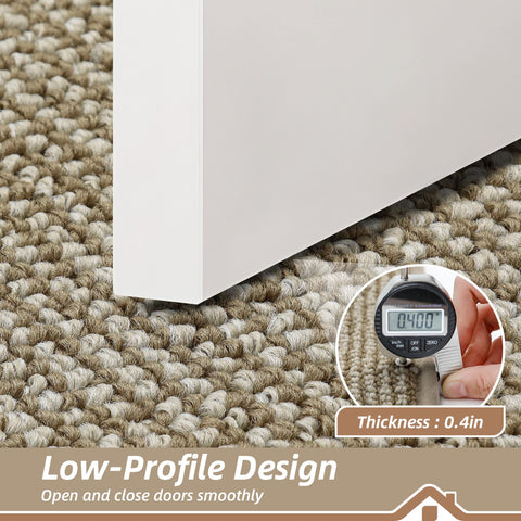 BEQHAUSE Dirt Trapper Door Mat non-slip backing keeps rug in place on dry floors.