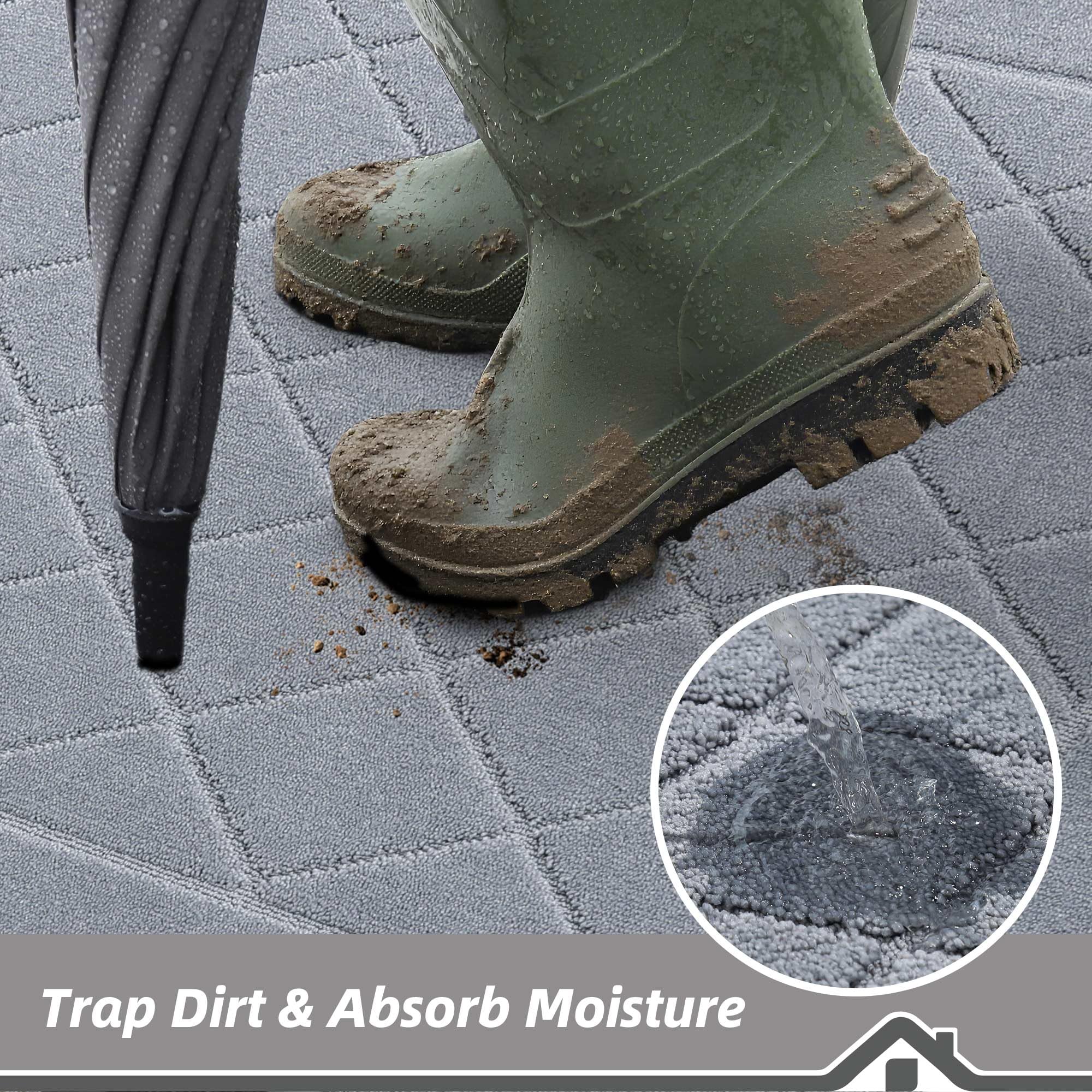 BEQHAUSE Dirt Trapper Low-Profile Edge Grey prevents door snag