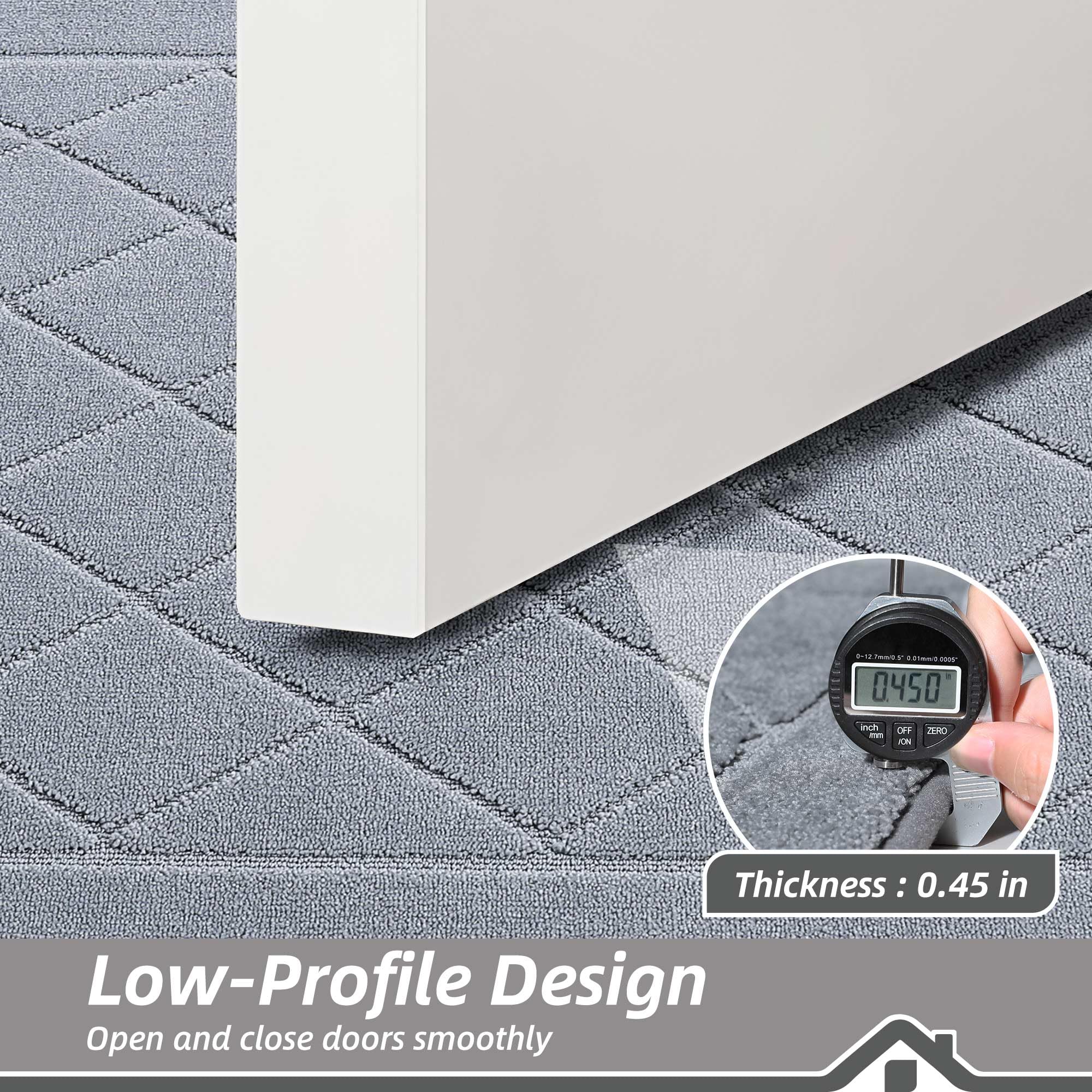BEQHAUSE Dirt Trapper Non-Slip Back Grey keeps mat in place