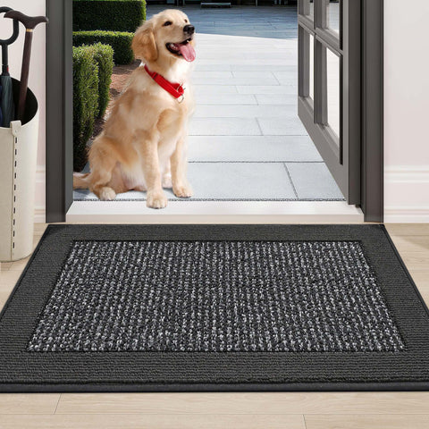 BEQHAUSE indoor door mat front view shows non-slip low-profile entryway solution