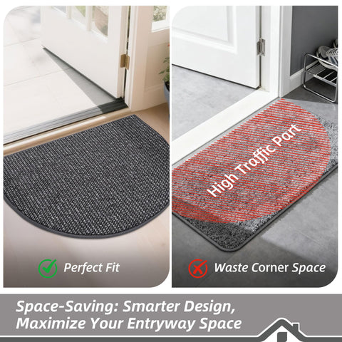 BEQHAUSE Low-profile semi-circle mat fits under doors