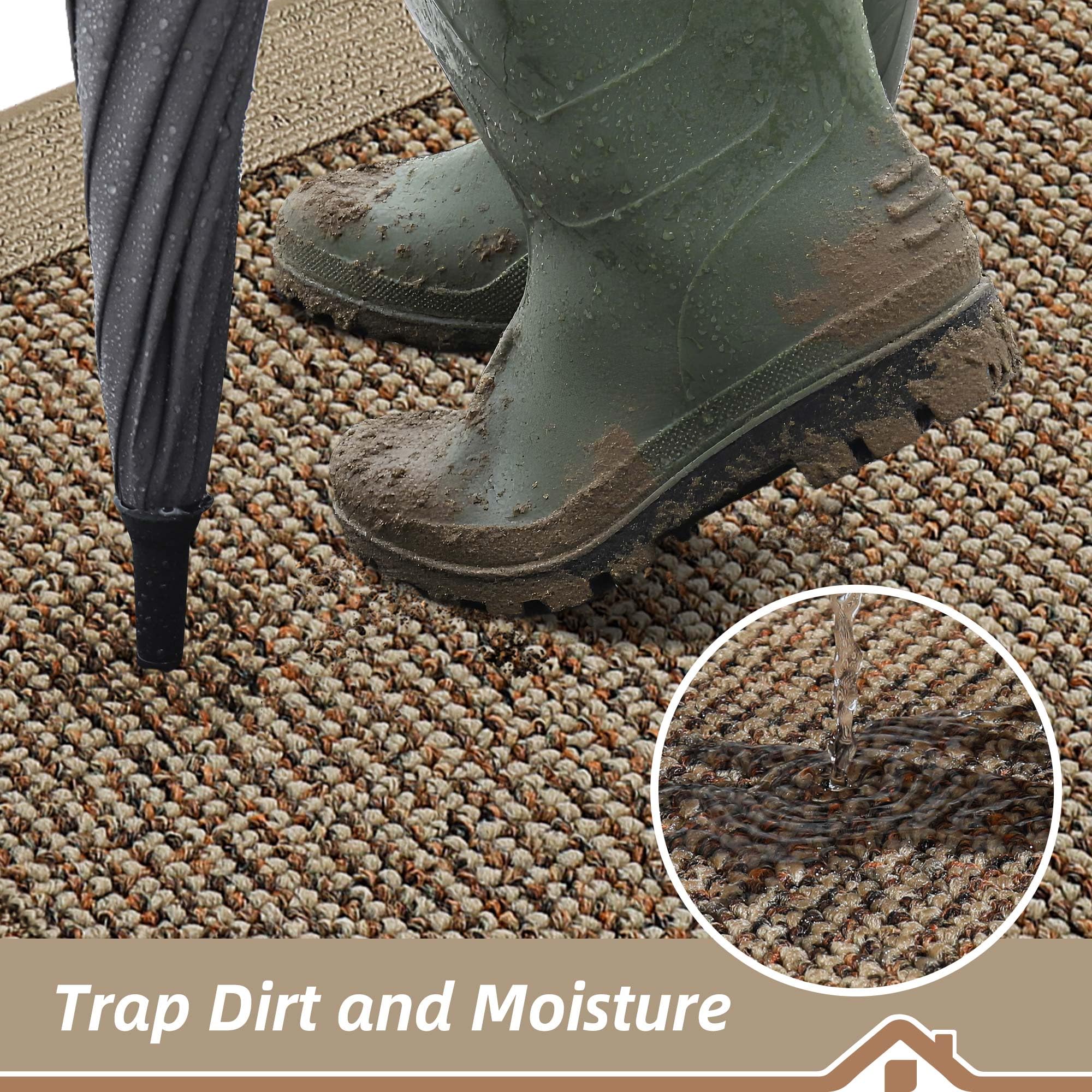 BEQHAUSE mat close-up highlights non-slip backing to keep floors safe.