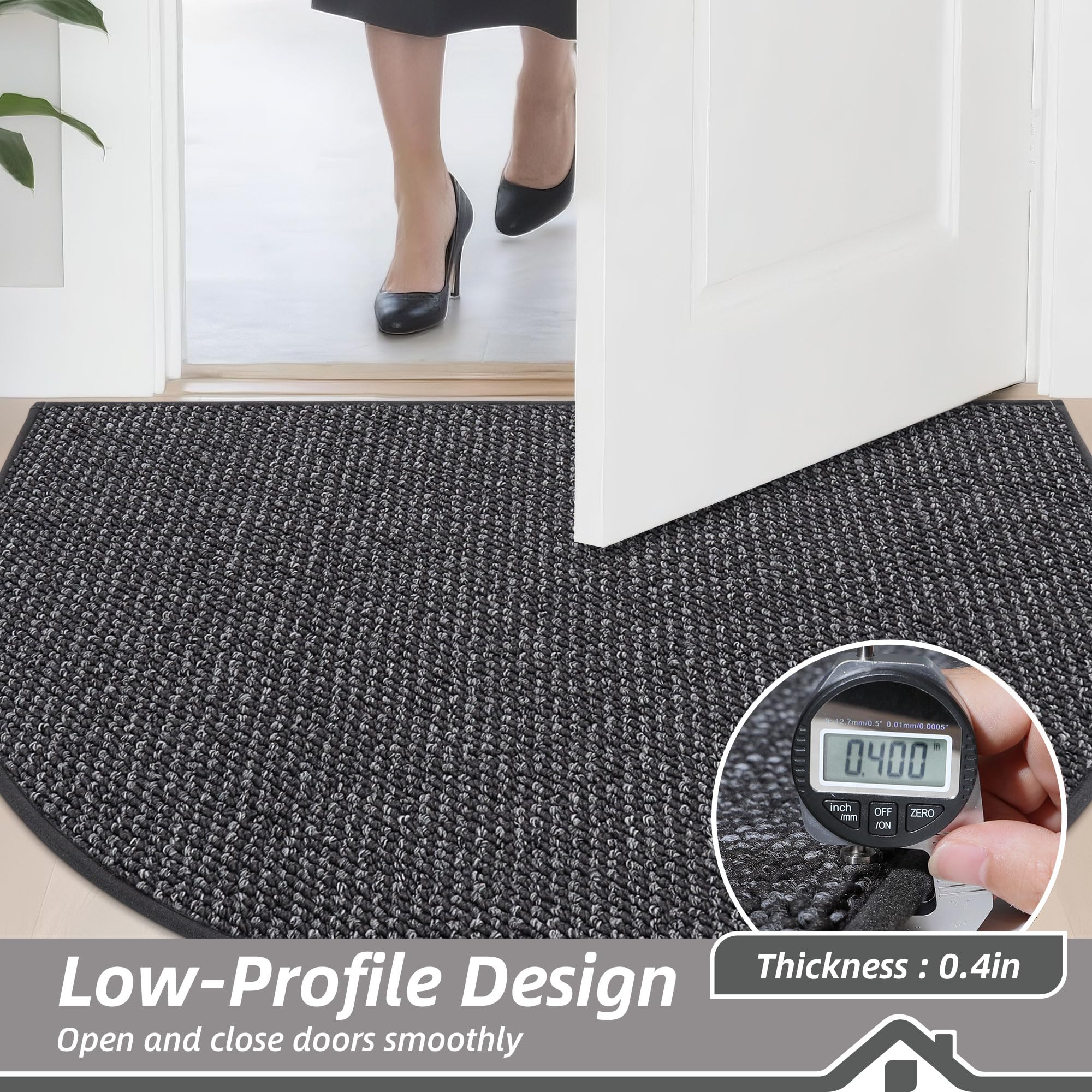 BEQHAUSE Non-slip backing keeps mat secure on dry floors
