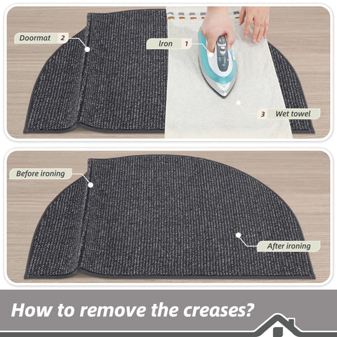BEQHAUSE Space-saving half-moon mat ideal for compact entryways
