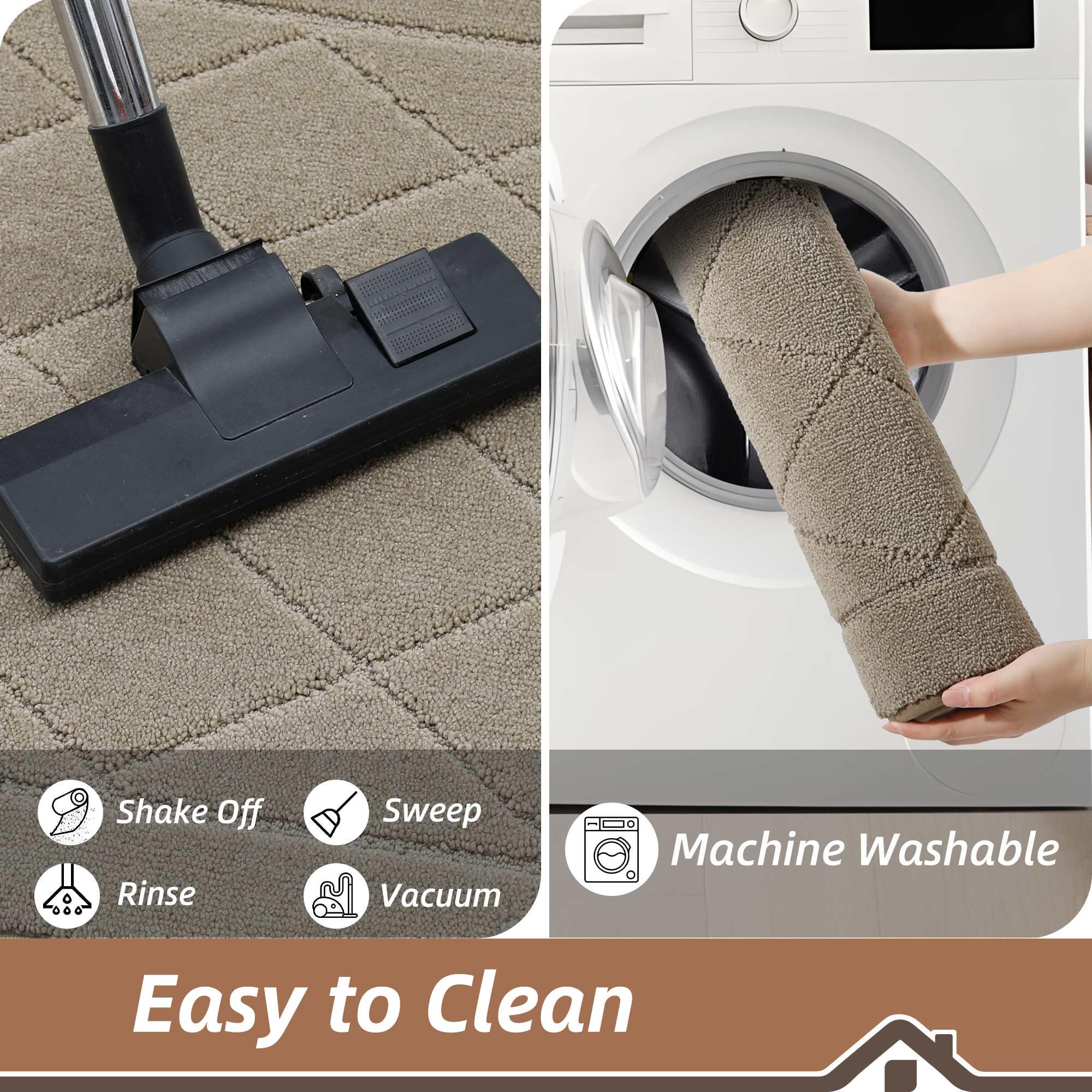 BEQHAUSE washable door mat ready for cold water cleaning.
