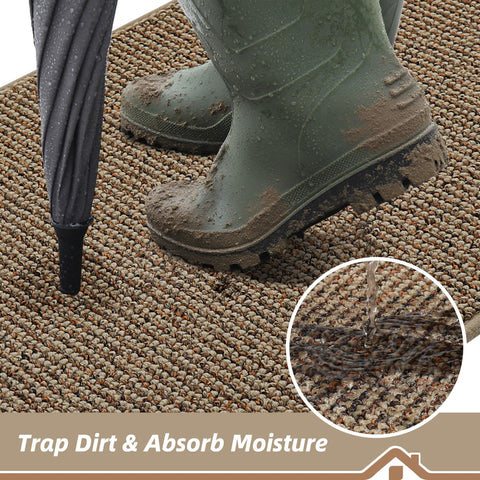 BEQHAUSE washable mat is easy to clean with broom, vacuum, or hose