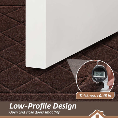 BEQHAUSE Dirt Trapper mat non-slip backing prevents shifting on dry floors.