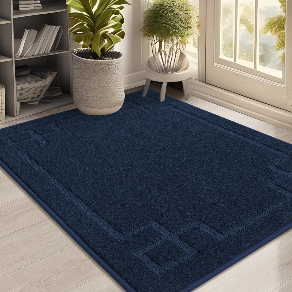 BEQHAUSE 32x48 door mat front door traps moisture and dirt to keep floors clean.
