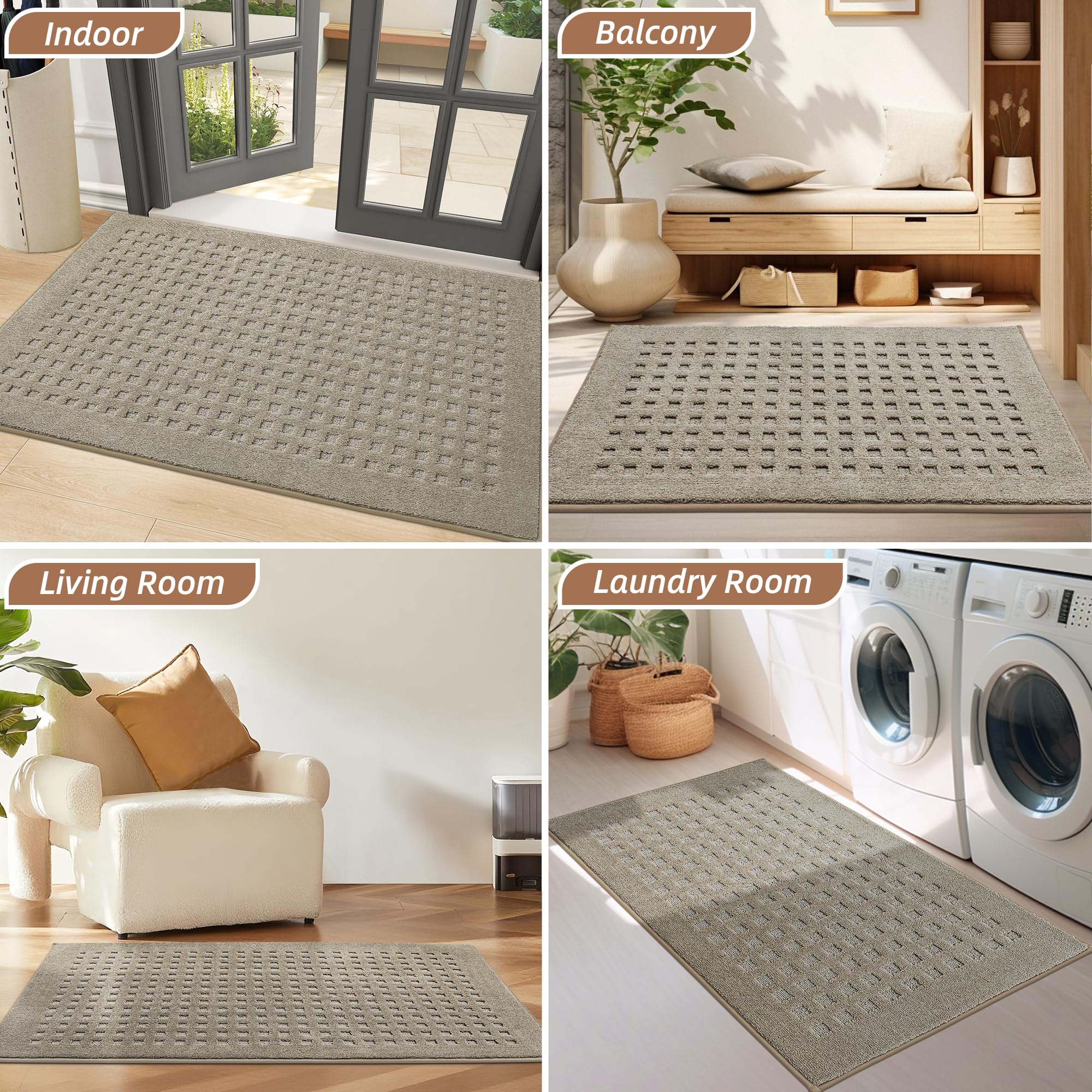 BEQHAUSE beige entry mat adds subtle style to any doorway