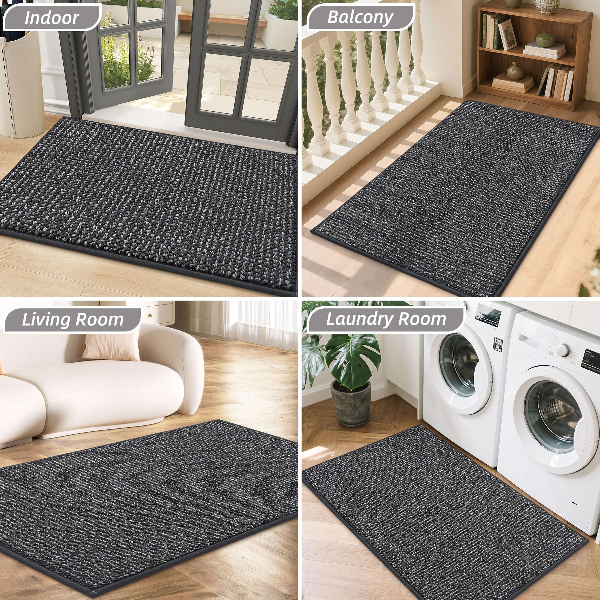 BEQHAUSE Dirt Trapper mat in charcoal color complements many decors