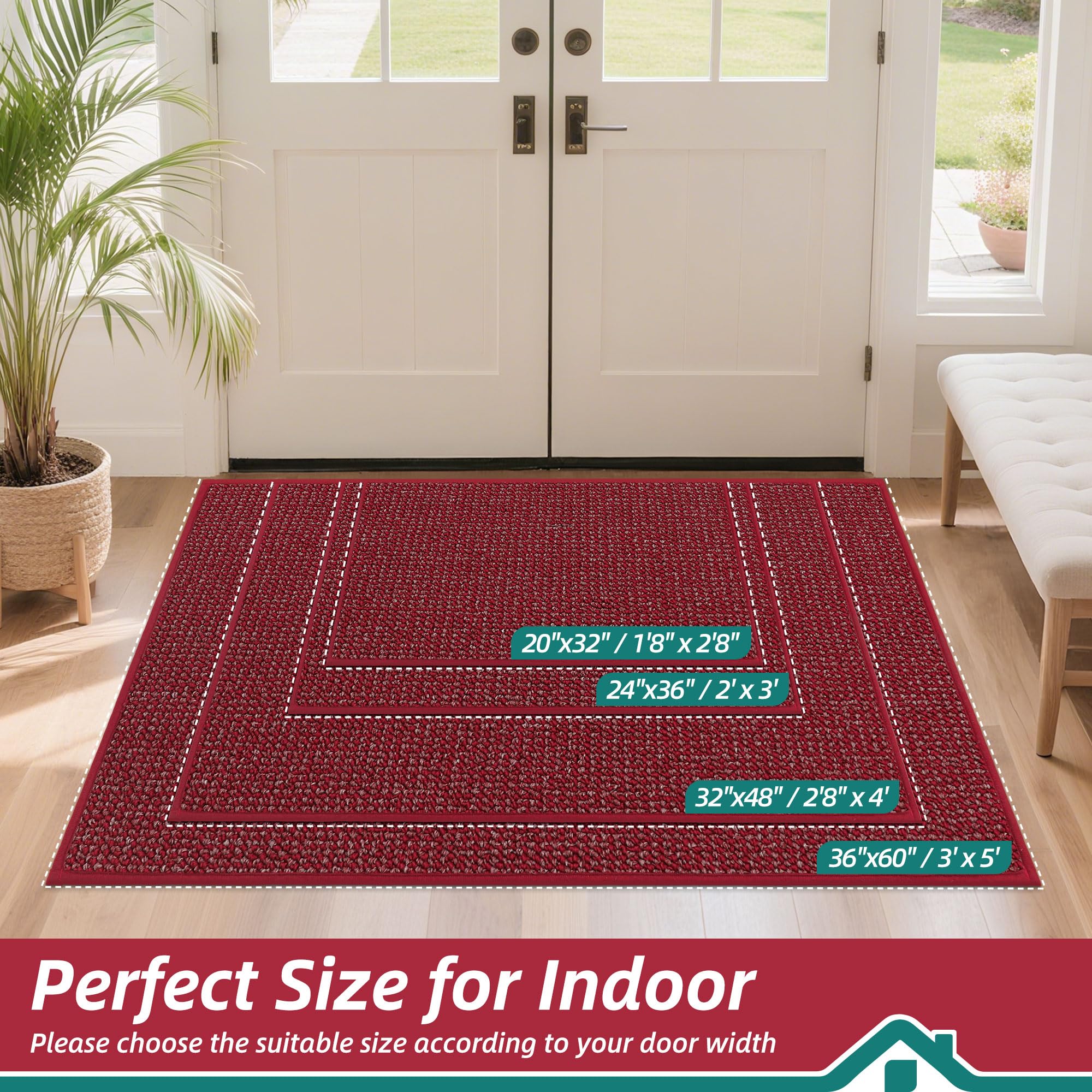BEQHAUSE Dirt Trapper Door Mat dense yarn close-up traps dirt.