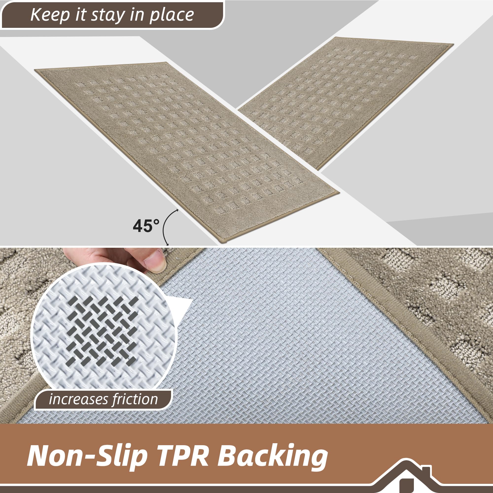 BEQHAUSE waffle-pattern mat traps dirt and moisture at the threshold