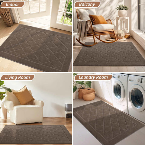 Indoor entryway setup featuring BEQHAUSE Dirt Trapper mat