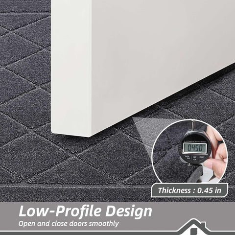 BEQHAUSE Dirt Trapper mat's geometric pattern complements modern entryways.