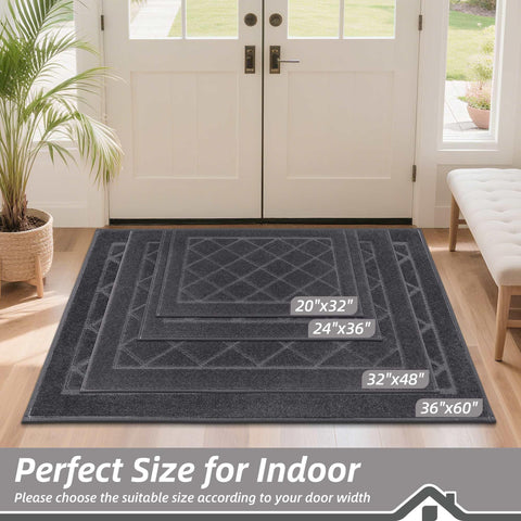 BEQHAUSE Dirt Trapper mat features non-slip backing to stay in place on entry floors.