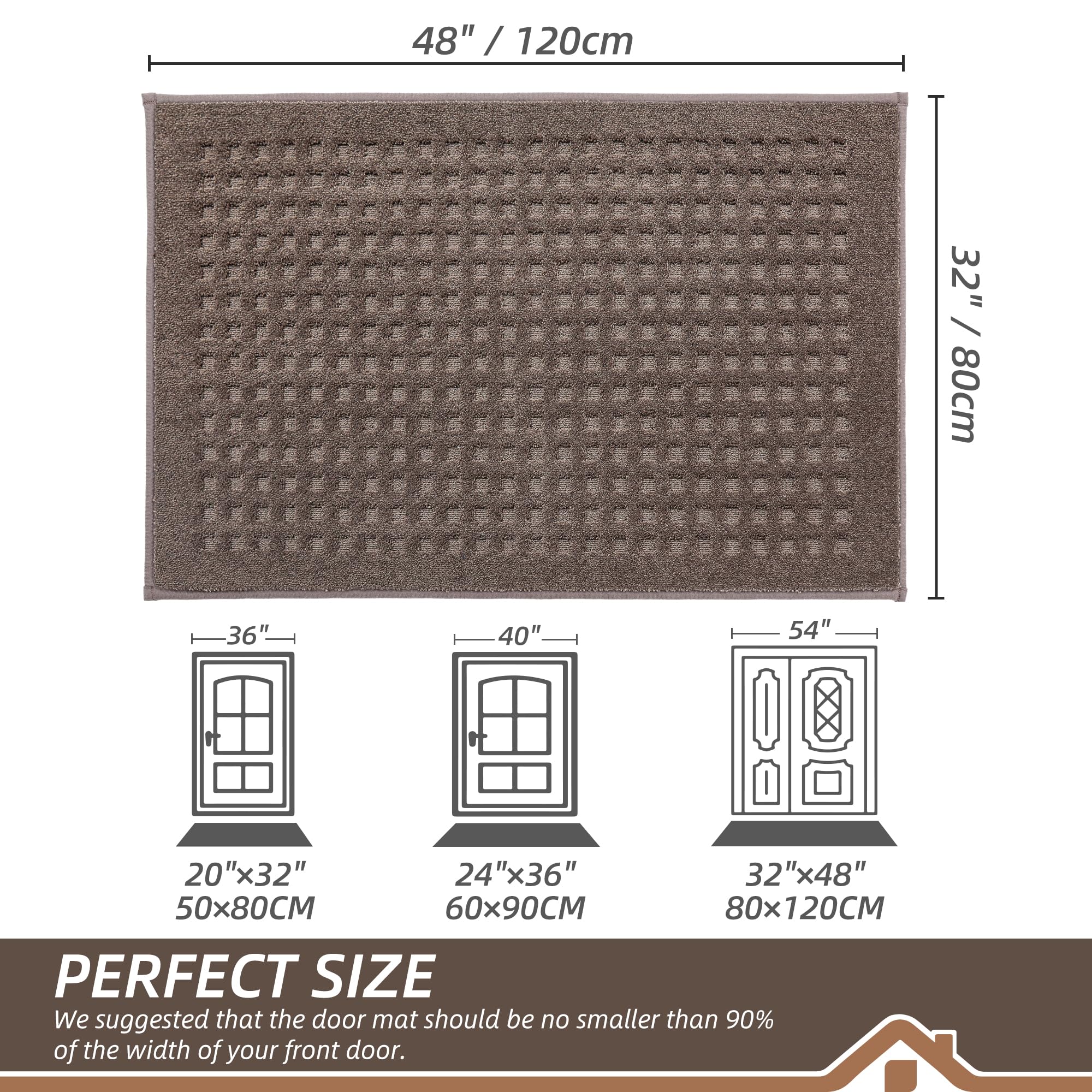 BEQHAUSE 32x48 entryway mat blends with décor while protecting floors