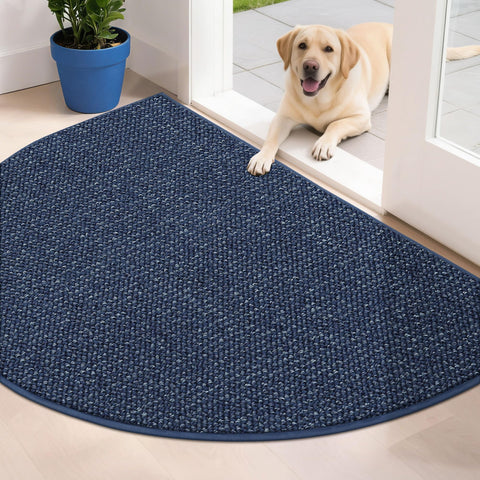 BEQHAUSE Dirt Trapper Door Mat blue half circle aids moisture control at entryway