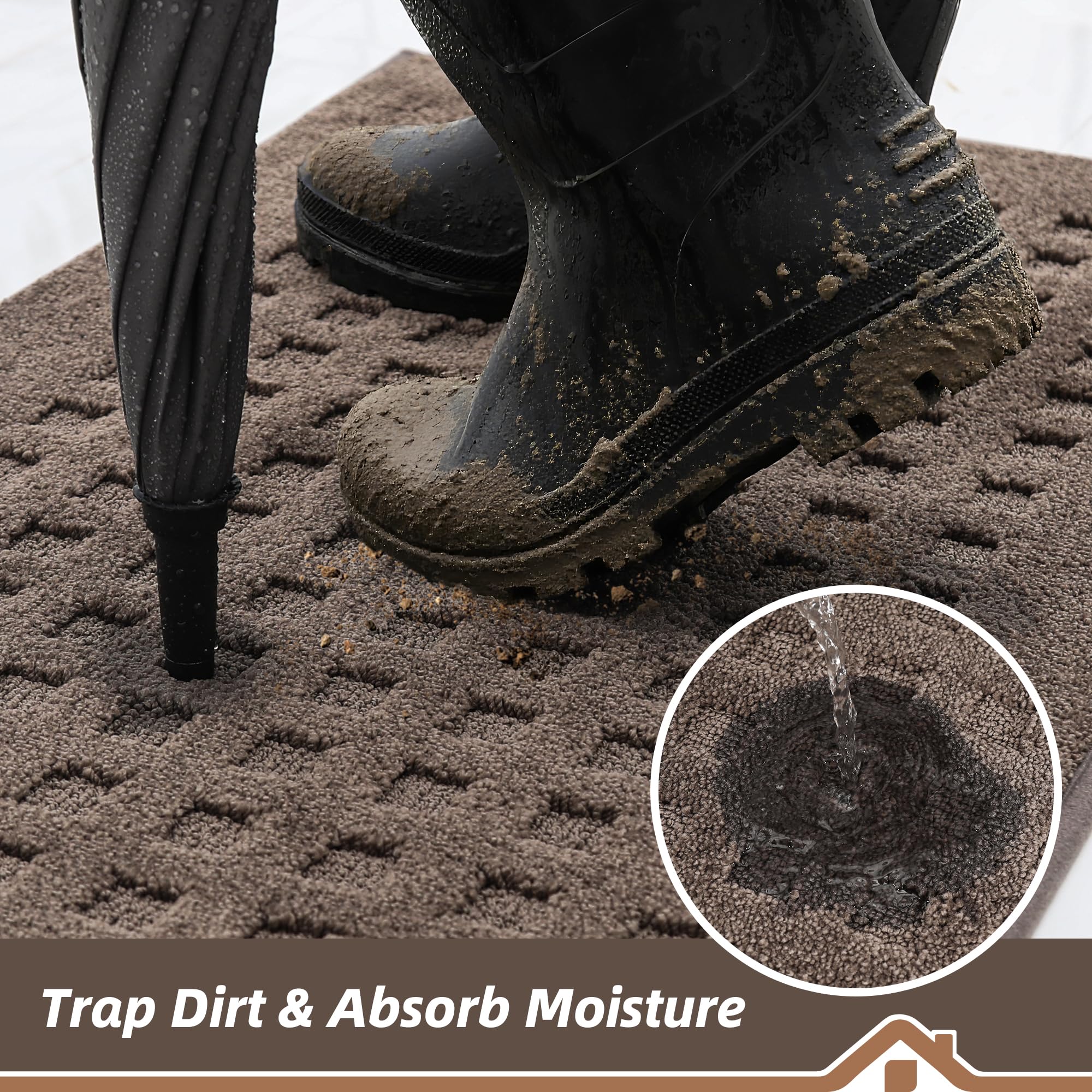 BEQHAUSE polyester waffle surface absorbs moisture and keeps floors dry