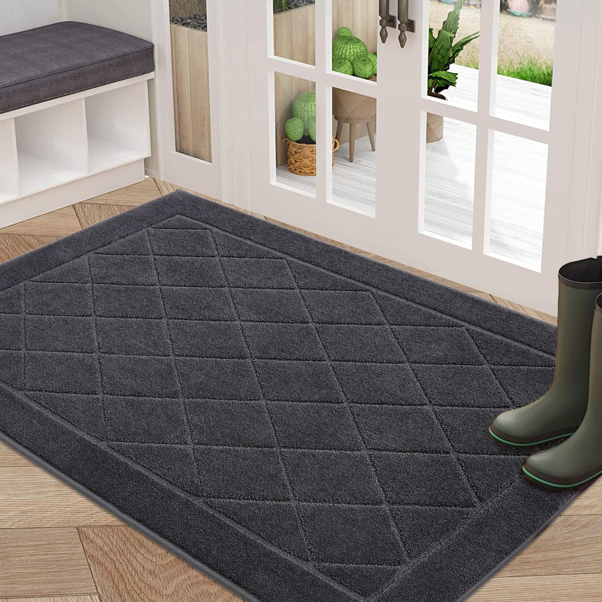BEQHAUSE Dirt Trapper Door Mat 32x48 traps dirt and moisture for a cleaner entry.