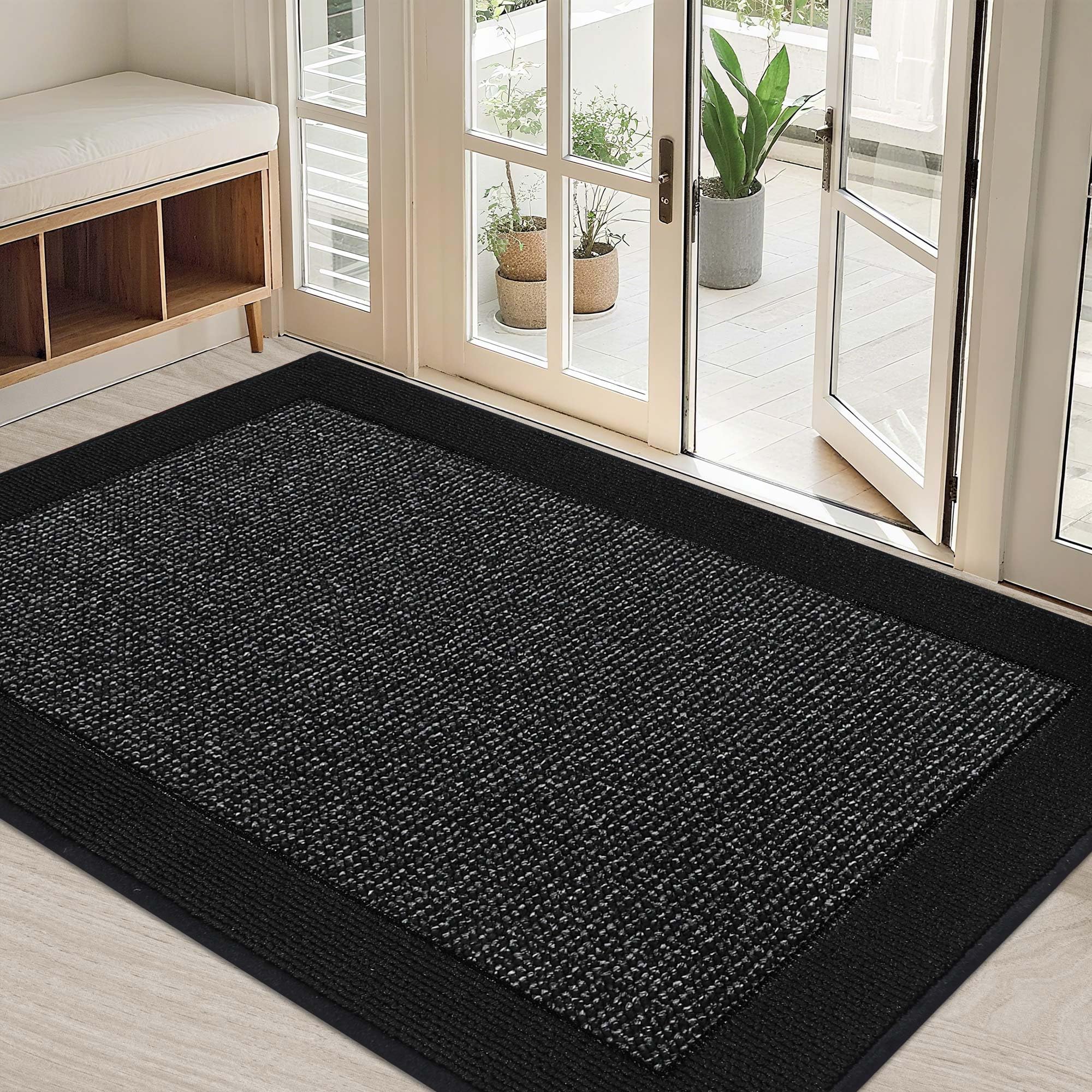 BEQHAUSE dirt-trapper door mat 32x48 keeps entryways clean and dry