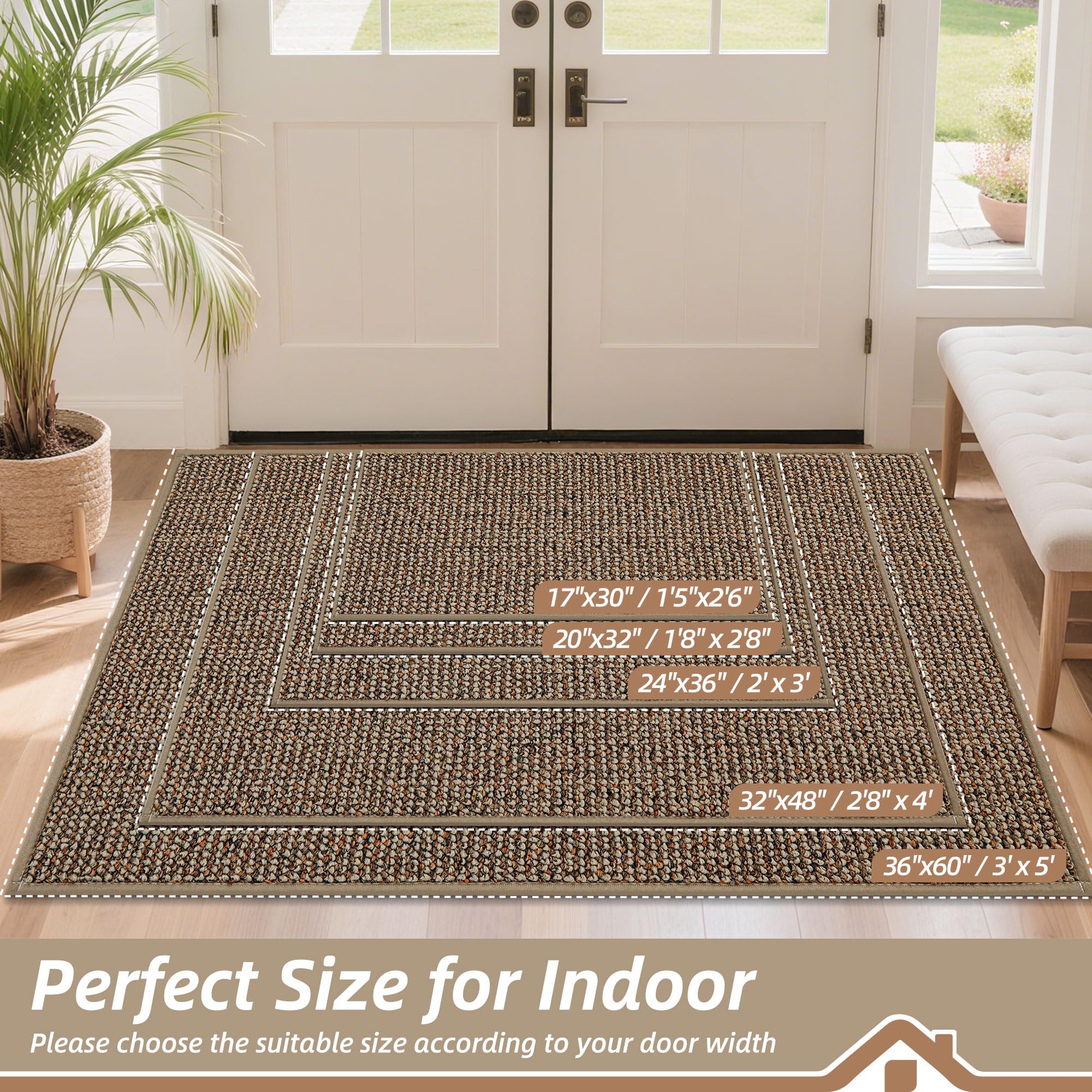 BEQHAUSE Dirt Trapper mat back door entry with low-profile design reduces door snag