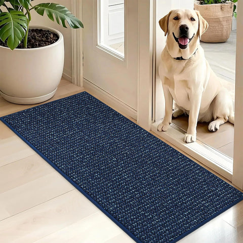BEQHAUSE dirt trapper mat blue front view for clean entryways