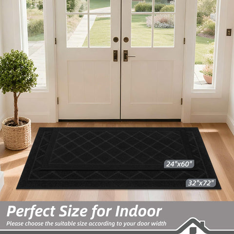 BEQHAUSE Dirt Trapper door mat close-up highlights dense fibers that trap dirt effectively.