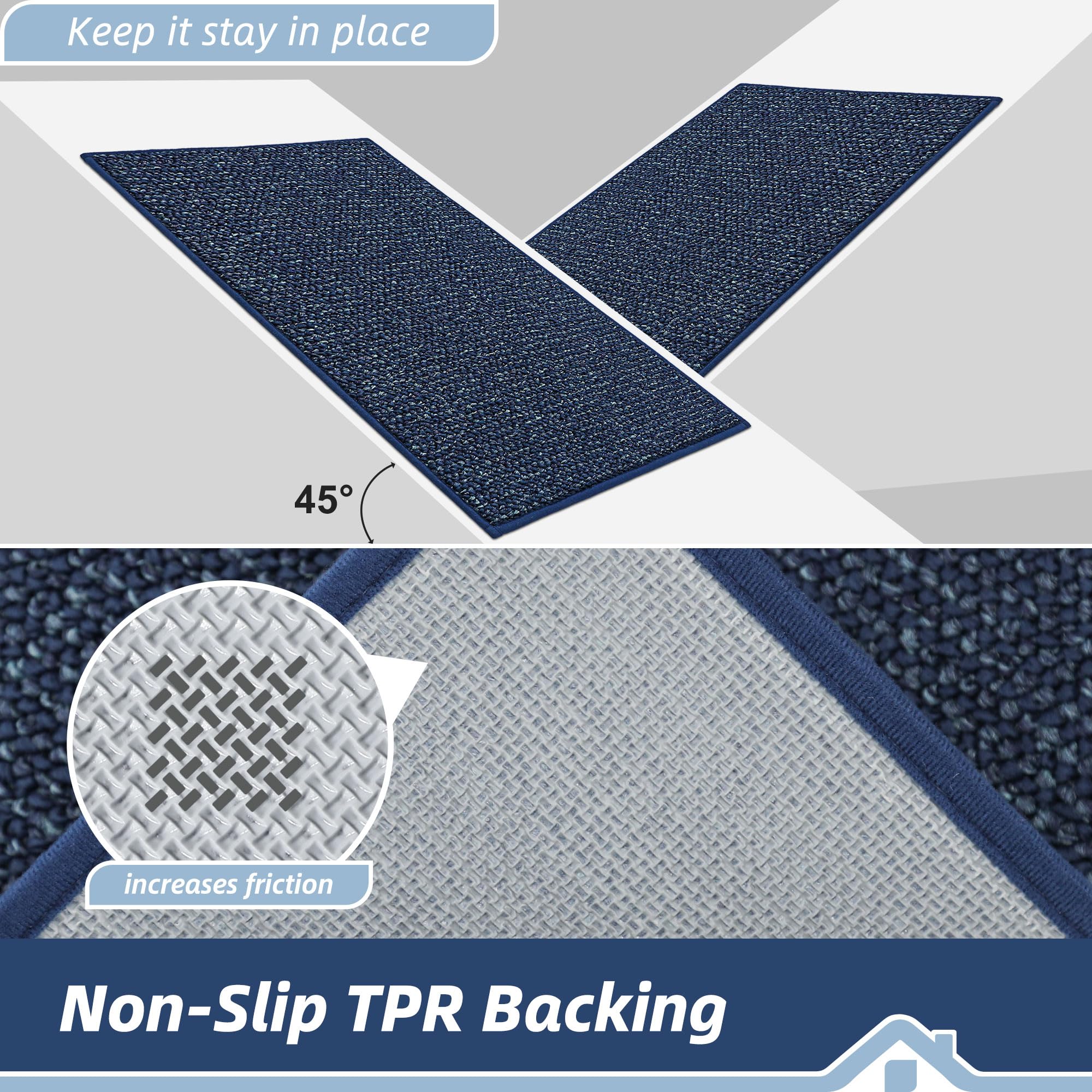 BEQHAUSE Dirt Trapper door mat dirt-removal action blue at doorway