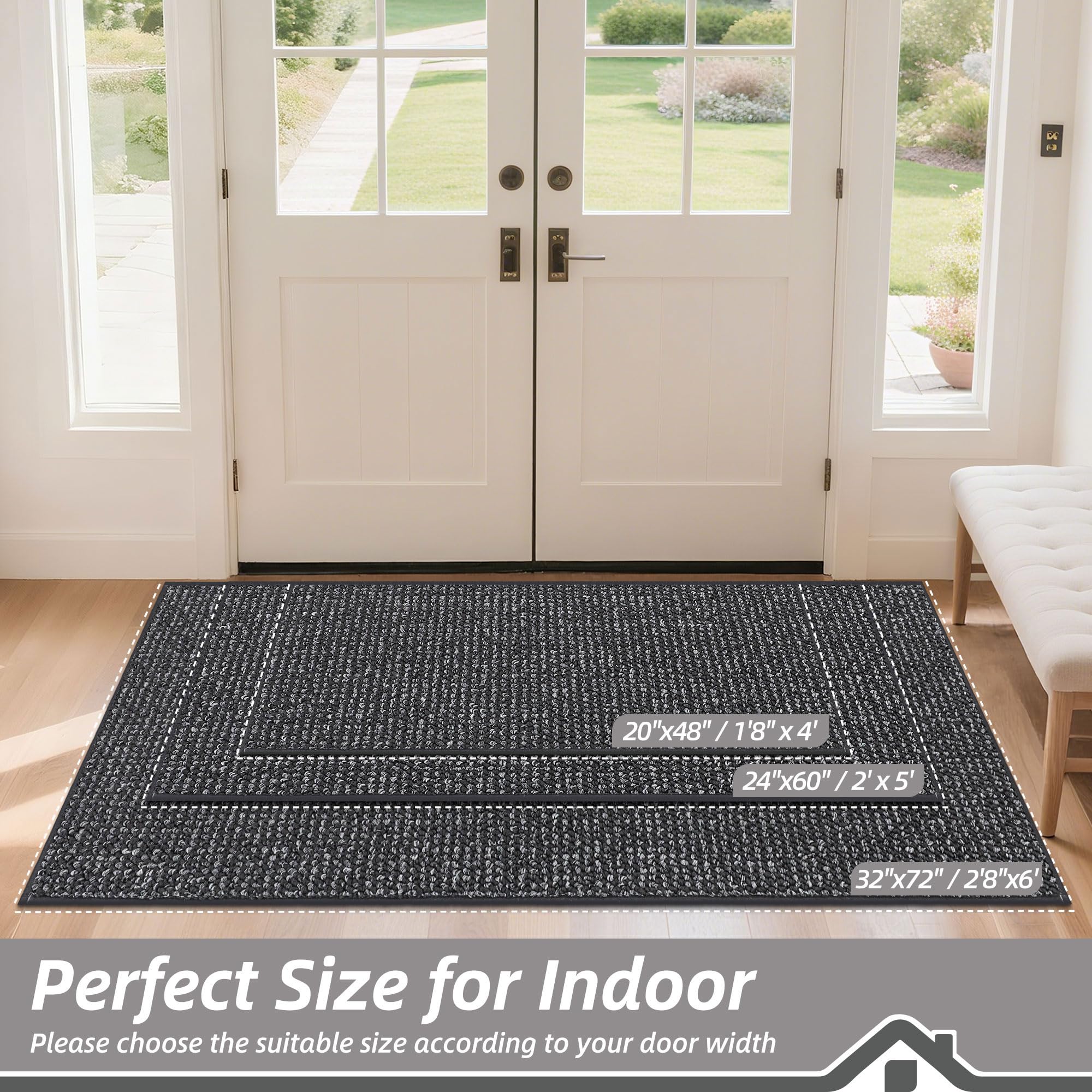 BEQHAUSE mat in entryway keeps floors dry by absorbing moisture