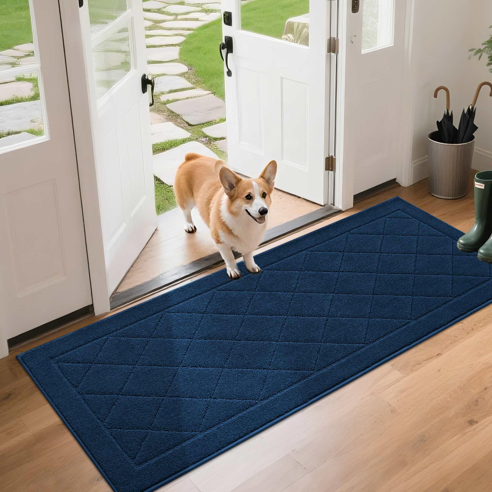 BEQHAUSE Dirt Trapper door mat on a front entry, reduces mud and moisture at entry