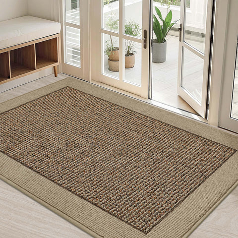 BEQHAUSE dirt-trapper door mat at the front door traps dirt and moisture
