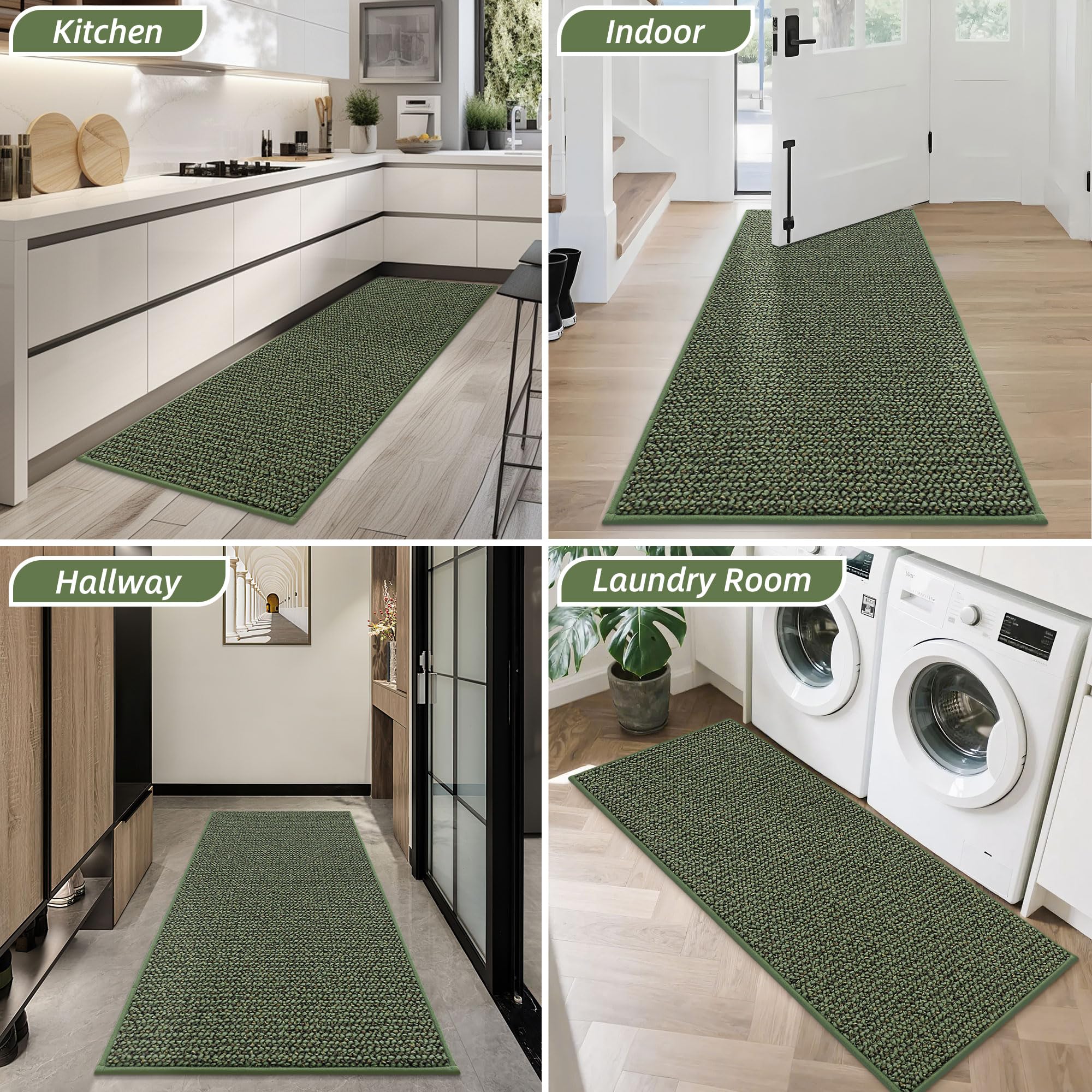 BEQHAUSE mat easy to clean with broom, vacuum, or cold wash
