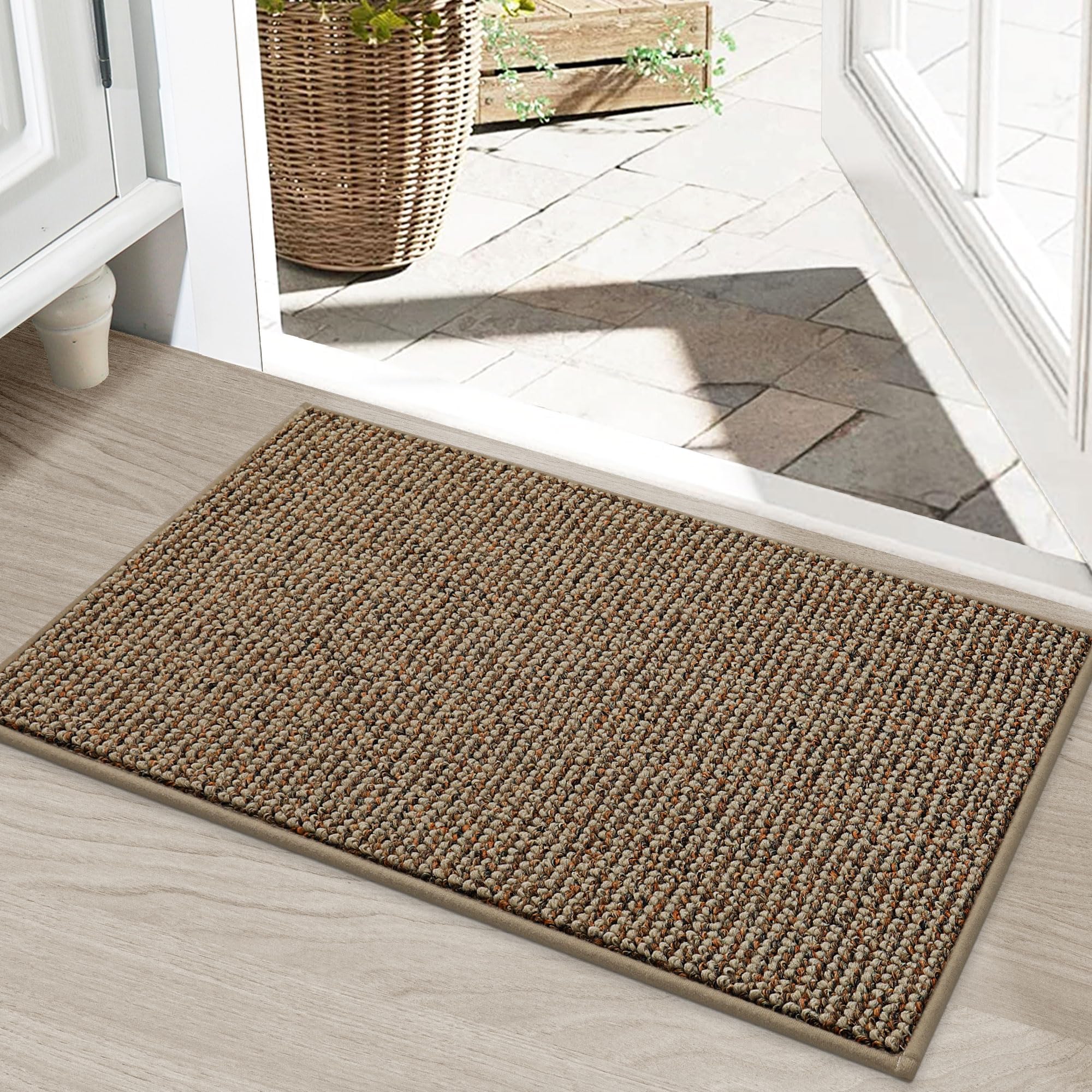 BEQHAUSE Dirt Trapper Door Mat for front door traps dirt and keeps floors clean.