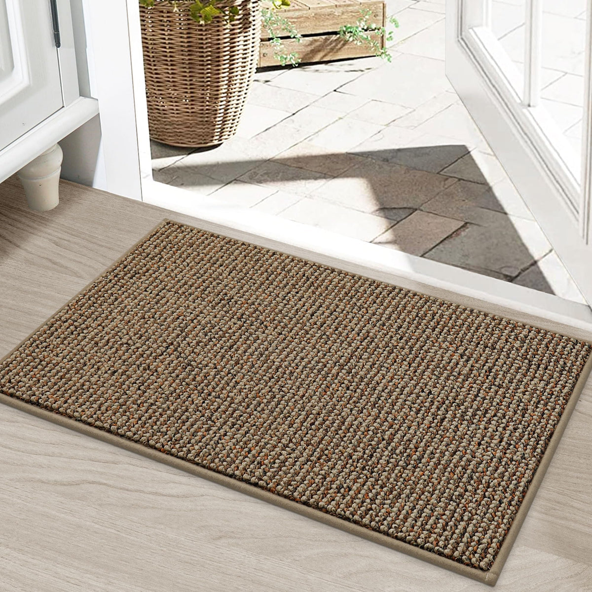 BEQHAUSE Dirt Trapper Door Mat for front door traps dirt and keeps floors clean.