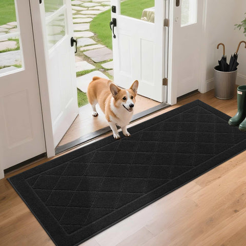 BEQHAUSE Dirt Trapper door mat front view shows absorbent, mud-scraping surface for entryways.