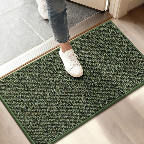 BEQHAUSE Dirt Trapper mat front view shows dirt-scraping action for entryways.